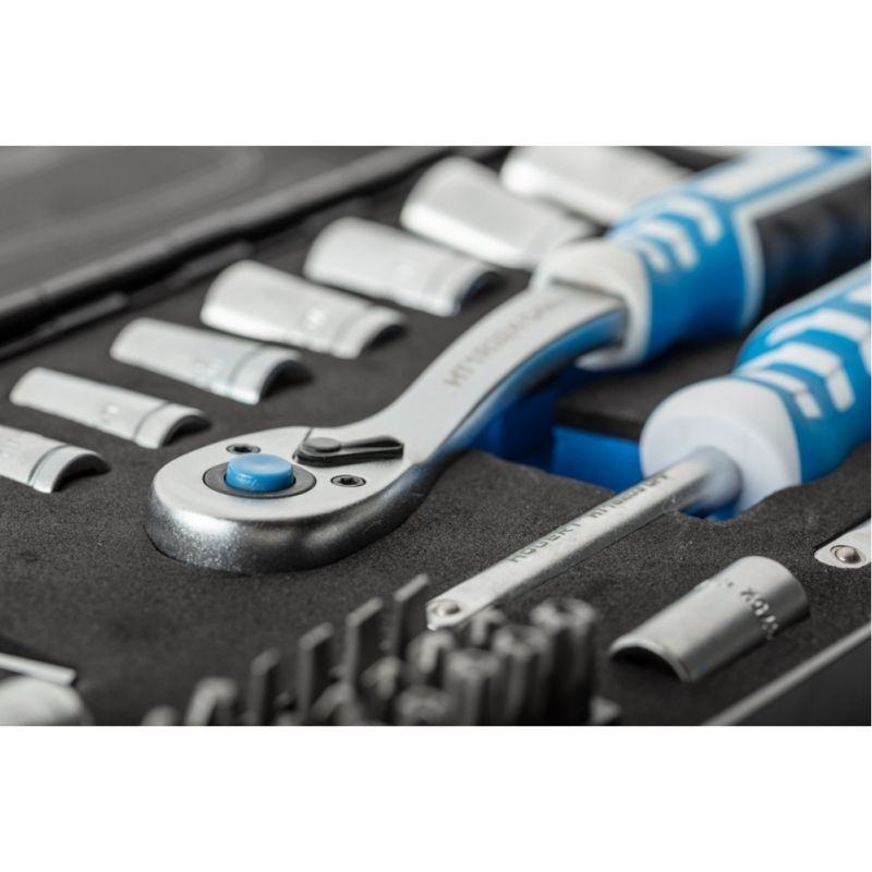 Набор инструментов 1/4" 53шт CrV CrMo Hogert в кейсе (HT1R485)