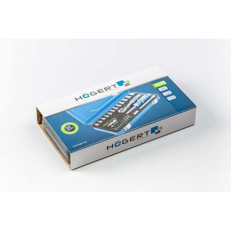 Набор инструментов 1/4" 53шт CrV CrMo Hogert в кейсе (HT1R485)