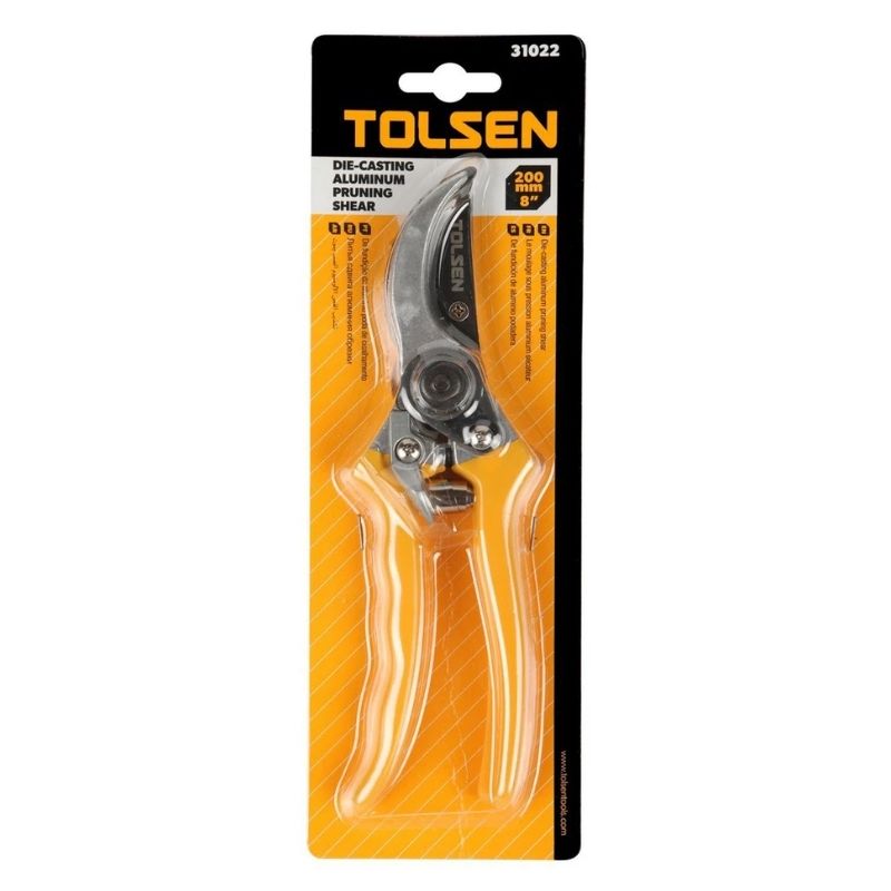 Секатор 200 мм для саду та дачі Tolsen термопластична гума (31022)
