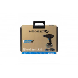 Набір дриль-шуруповерт 50 Нм 18В акумулятор 2Ач зарядна станція 4А в кейсі Hogert (HT2E244-B12DD)