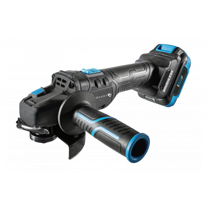 Набір кутошліфмашина 125 мм 18В 2 акумулятори 4Ач зарядна станція 4Ач Hogert в кейсі (HT2E250-B24AG)