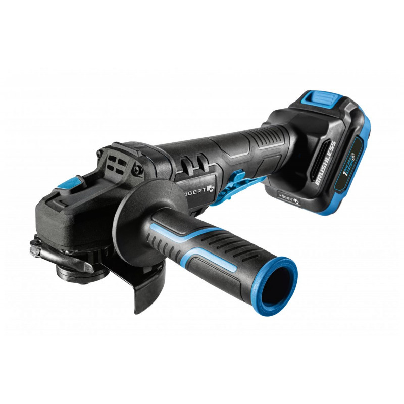 Набір кутошліфмашина безщіткова 125 мм 18В 2 акумулятори 4Ач зарядна станція 4Ач Hogert в кейсі (HT2E251-B24AG)