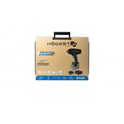 Акумуляторний ударний гайковерт 600 Нм 18В Hogert + 4Ач + зарядна станція 4 (HT2E253-B14IW)