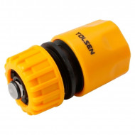 З'єднувач для шланга садовий 1/2″ Tolsen з водозапором (57117)