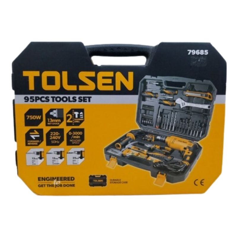 Набір інструментів 1/4" 95шт викрутки дриль свердла Tolsen (79685)