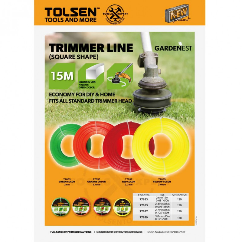 Ліска для тримера 3мм х15м Tolsen (77659)