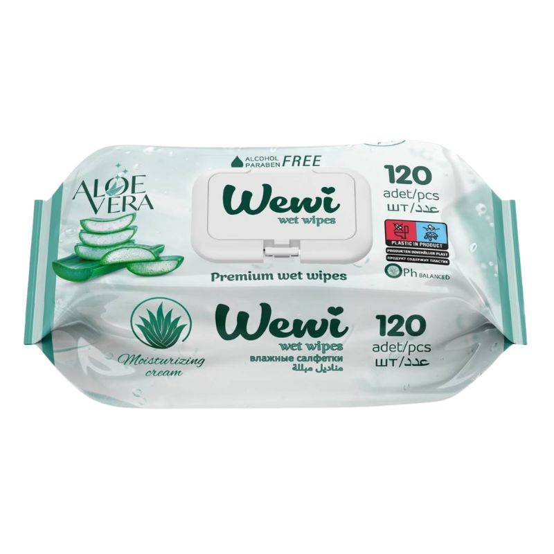 Серветки вологі WEWI 120шт Aloe Vera