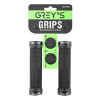 Грипсы на велосипед 13см Grey's с двухсторонним замком и заглушками черные 2шт (GR17500)