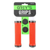 Гріпси на велосипед 13см Grey's з двостороннім замком і заглушками червоні 2шт (GR17510)