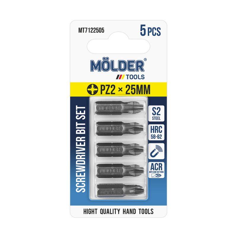 Н-р бит MOLDER, PZ2x25мм, 5шт в блистере (MT7122505)