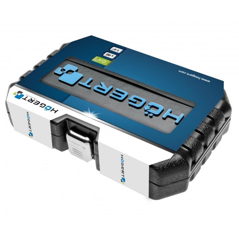 Набор инструментов 1/4" 46шт CrMo Hogert с трещоткой в кейсе (HT1R216)