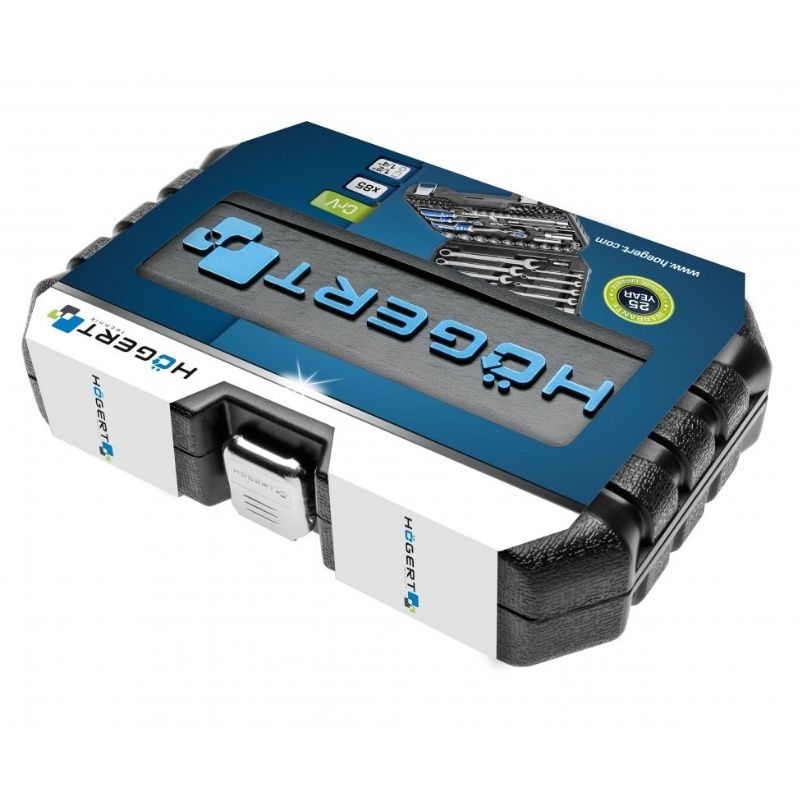 Набір інструментів 1/2" 1/4" 85шт CrV CrMo Hogert для авто в кейсі (HT1R225)