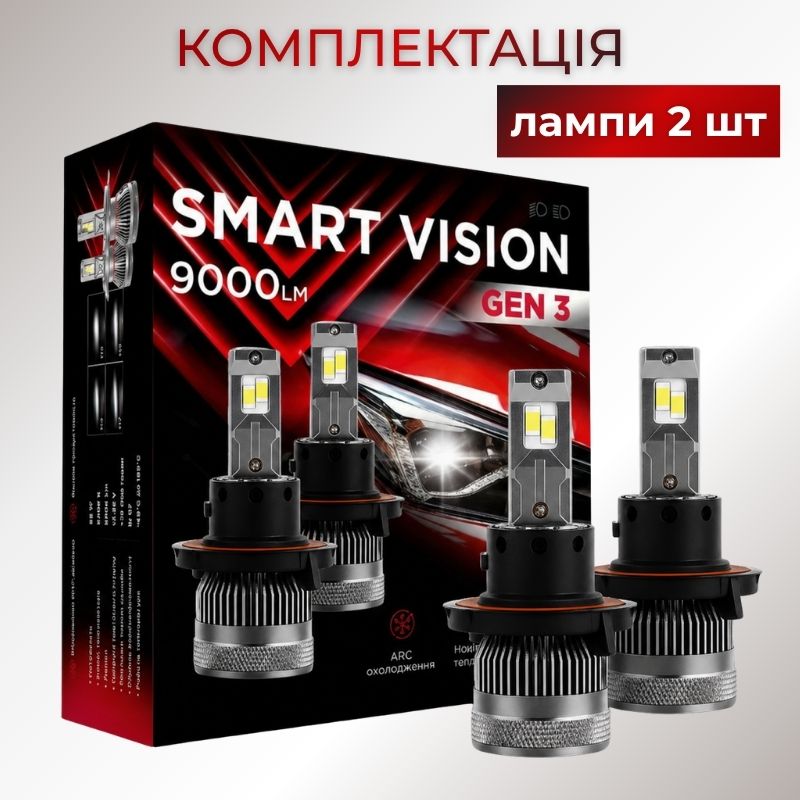 Светодиодные лампы H13 для авто Carlamp Smart Vision Gen3 Led автолампы 9000 Lm 6500 K (SMG3H13)