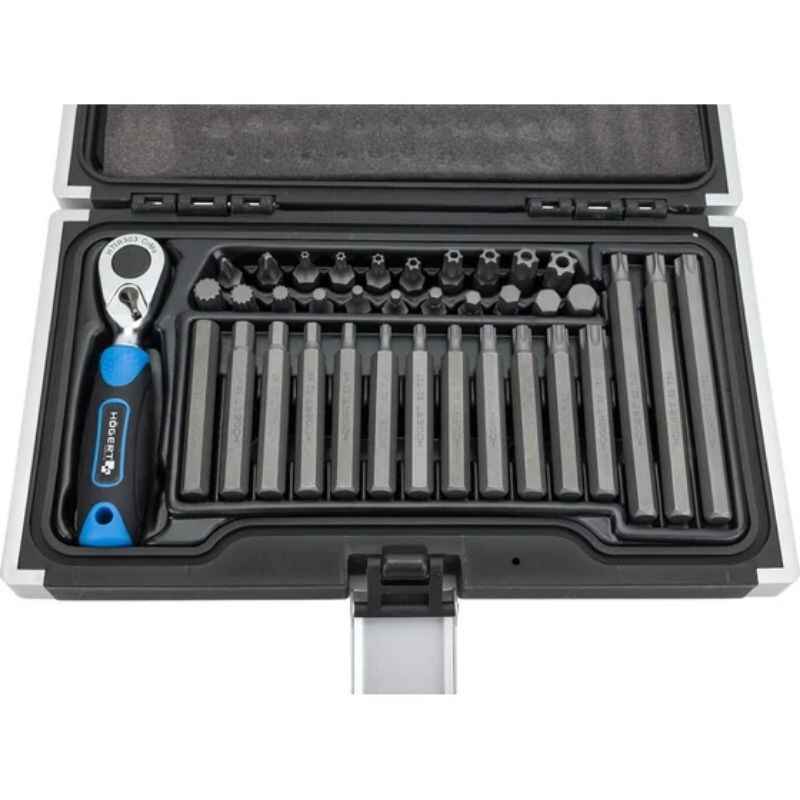 Набір біт 1/4" PH SL Torx HEX 37шт з тріскачкою 72 зубці Hogert (HT1R466)