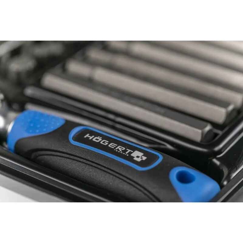 Набір біт 1/4" PH SL Torx HEX 37шт з тріскачкою 72 зубці Hogert (HT1R466)