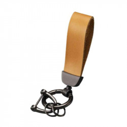 Брелок для ключів авто шкіряний RG з карабіном світло-коричневий (BR-3LBR)