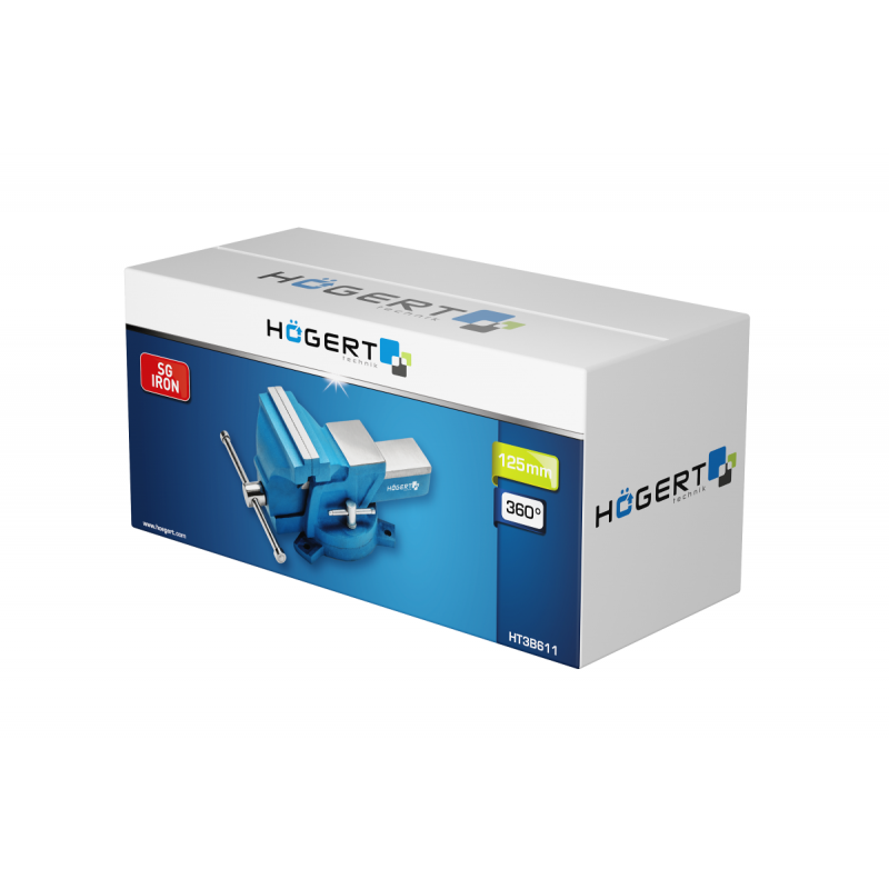 Тиски слюсарні поворотні 125 мм Hogert (HT3B611)