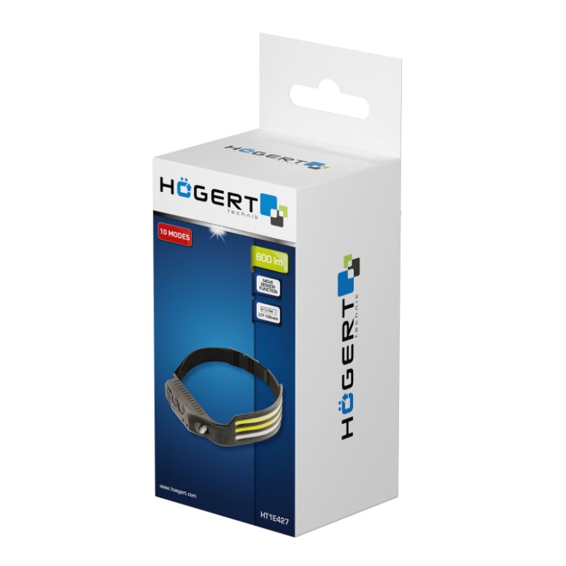 Ліхтар налобний 600 Лм Cob Hogert Smd Usb 1200 мАг (HT1E427)