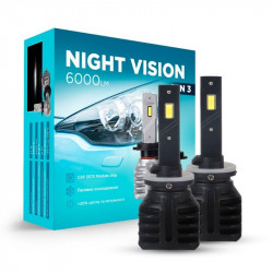 Светодиодные лампы Н27 для авто Carlamp Night Vision Gen 3 Led автолампы 5500K 6000 Lm (NVG3H27)
