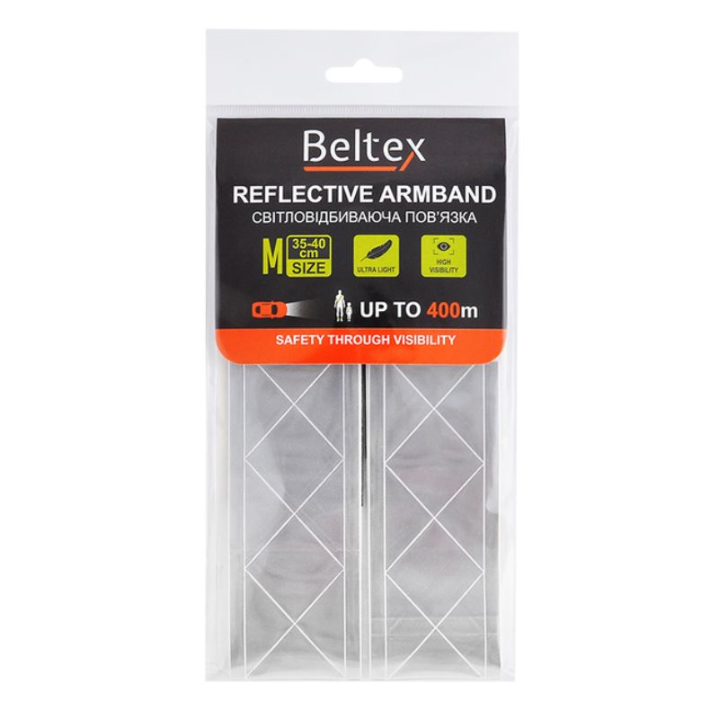 Світловідбиваюча пов'язка сіра Beltex M 35-40см (BX70310)