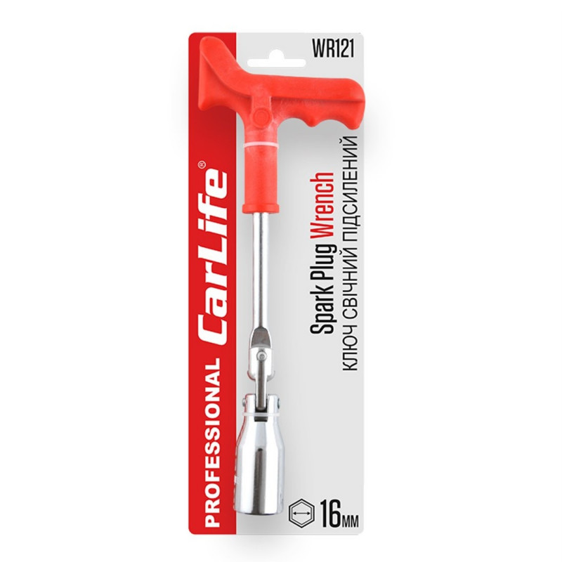 Ключ свічковий 16мм професійний із посиленою ручкою CarLife (WR121)