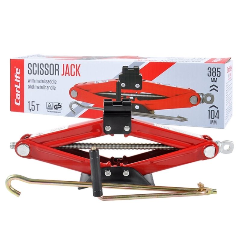 Домкрат механічний ромбоподібний 1.5т CarLife 110-385мм для автомобіля в картонній упаковці (SJ225)