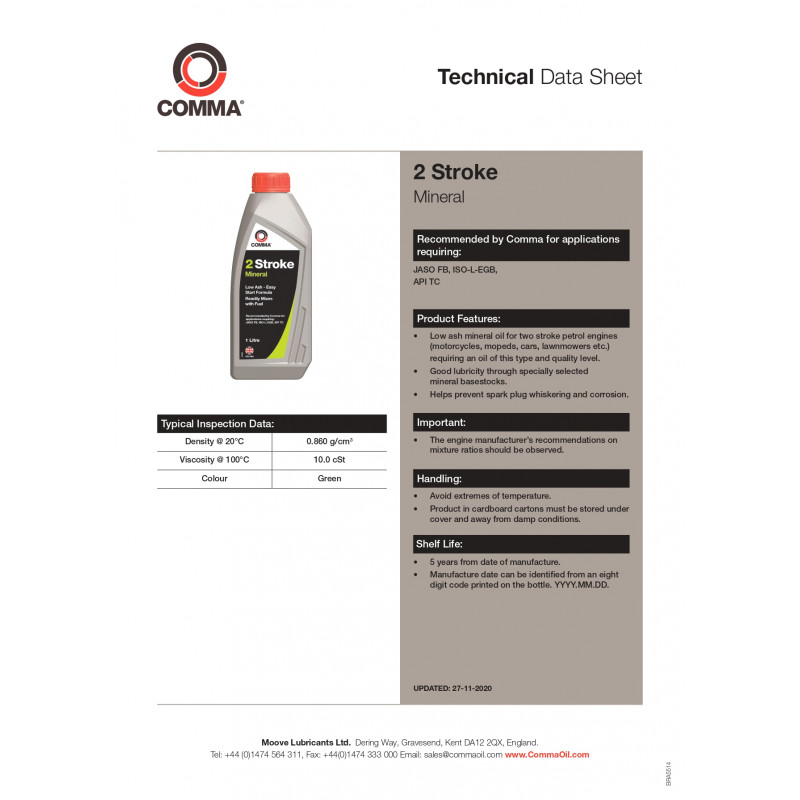 Двотактна олива API TC 0.5л Comma (TST500M)
