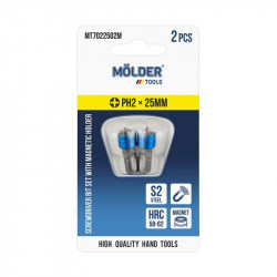 Н-р бит с магн. держателем MOLDER, PH2x25мм, 2шт в блистере (MT7022502M)