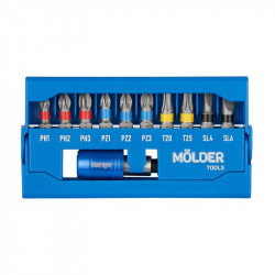 Н-р бит с держ. магн. MOLDER, 50мм, 11шт (цв. марк.) (MT70010)