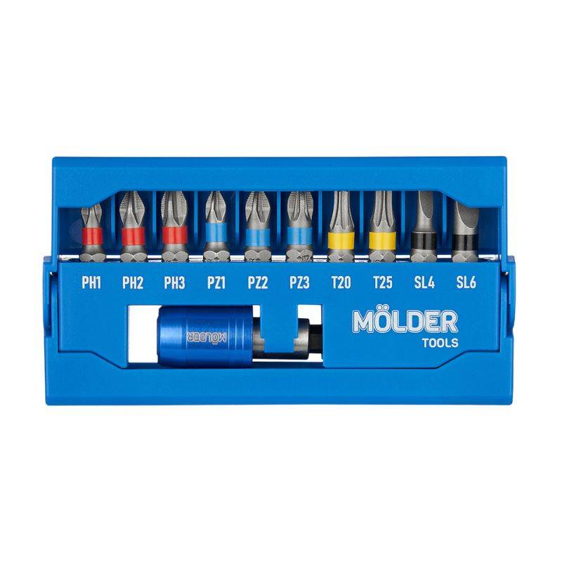 Н-р бит с держ. магн. MOLDER, 50мм, 11шт (цв. марк.) (MT70010)