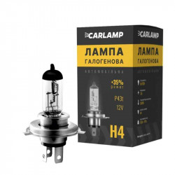 Лампа галогенна Н4 12V Carlamp +35% 1шт (CL1204)