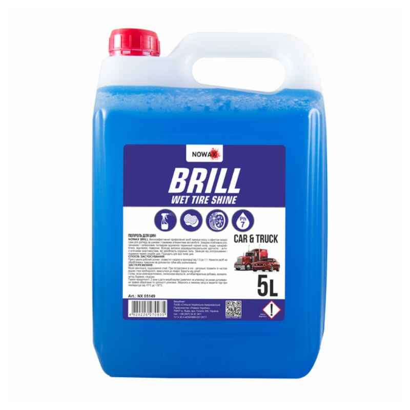Поліроль для шин 5L NOWAX BRILL WET TIRE SHINE 1:3 1:1 (NX05149)