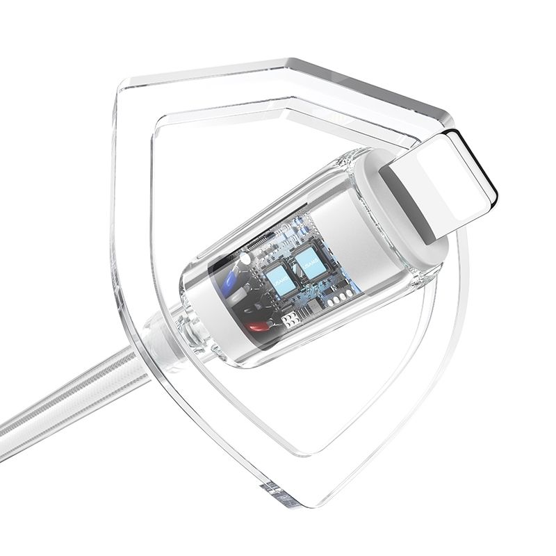 Кабель для зарядки і передачі даних Type-C-Lightning 480Мб/с 30W 1.2м білий Usams Green Series With Light-Cloud Series (SJ659USB02)