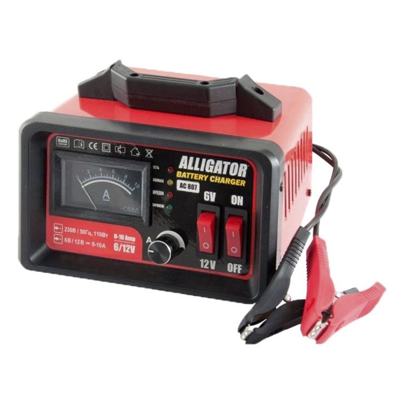 Зарядний пристрій автомобільного акумулятора АКБ трансформаторний Alligator 6/12В 10А 100Аг (AC807)
