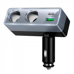 Адаптер автомобільний HOCO Smart dual cigarette lighter PD car charger Z65B |1USB/1Type-C/2DC, 240W,
