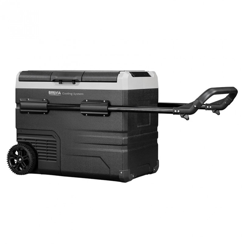 Портативный холодильник 60л BREVIA автохолодильник на колесах LG-компрессор с автономной работой пластиковый 12/24В 220В (22645)