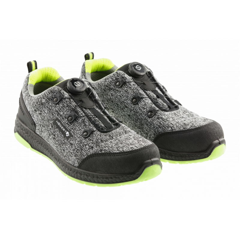KEMINITZ Рабочие ботинки LACE SYSTEM S1PS SR FO серый меланж/зеленый 42 Hogert (HT5K578-42)