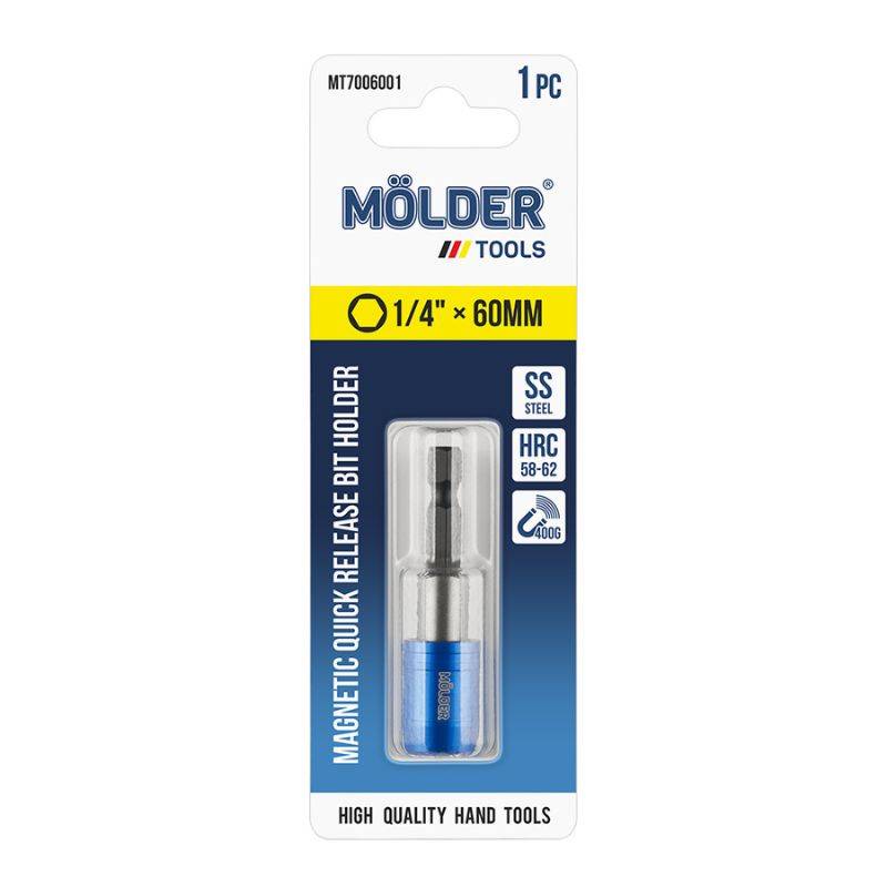 Держатель бит магн. MOLDER, автофиксация, 60мм, 1шт в блистере (MT7006001)