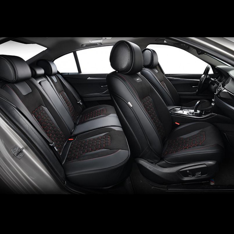 3D чохли на сидіння авто Beltex Montana авточохли універсальні комплект чорно-червоний (BX87160)