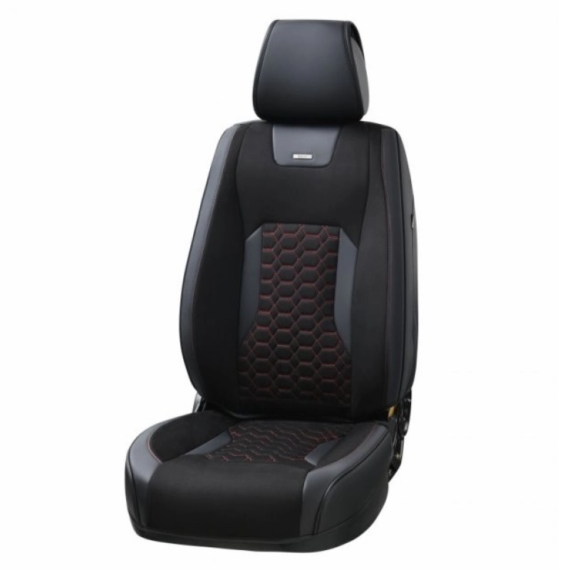 3D чохли на сидіння авто Beltex Montana авточохли універсальні комплект чорно-червоний (BX87160)