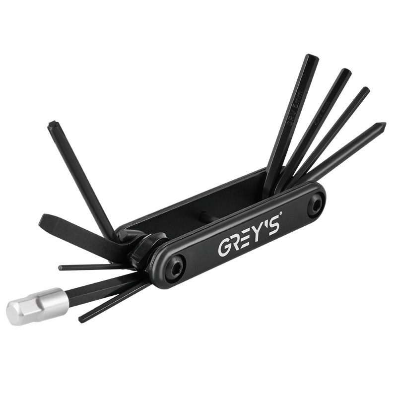 Мультитул серый 2-2.5-3-4-5-6-8мм Grey's с плоской и крестовой отверткой T25 CrV (GR60620)