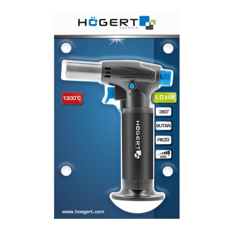 Горелка газовая с пьезоподжигом 1000W 150мл Hogert (HT2C509)