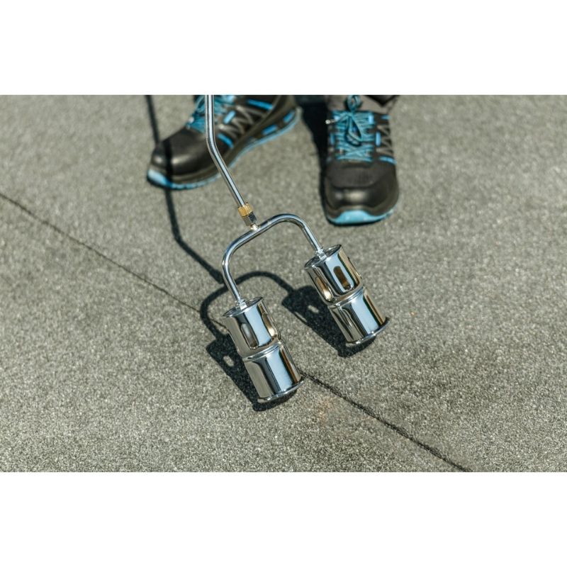 Професійний газовий паяльник із двома головками довгий Hogert (HT2C513)