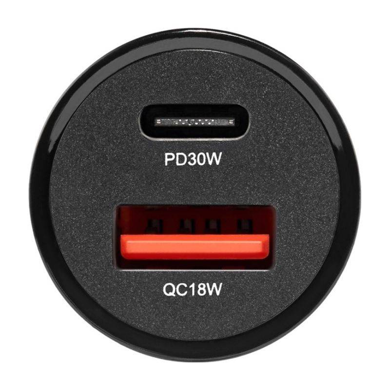 Автомобільний зарядний пристрій Brevia ePower DualCharge 30W 1xUSB-C+1xUSB-A, чорний (46430CAB)