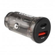AЗУ Brevia ePower DualCharge 30W 1xUSB-C+1xUSB-A, прозр. черный (46130CAB)