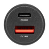 Автомобільний зарядний пристрій Brevia ePower DualCharge 30W 1xUSB-C+1xUSB-A, прозорий чорний (46130