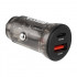 Автомобільний зарядний пристрій Brevia ePower DualCharge 45W 1xUSB-C+1xUSB-A, прозорий чорний (46145