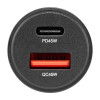 Автомобільний зарядний пристрій Brevia ePower DualCharge 45W 1xUSB-C+1xUSB-A, прозорий чорний (46145