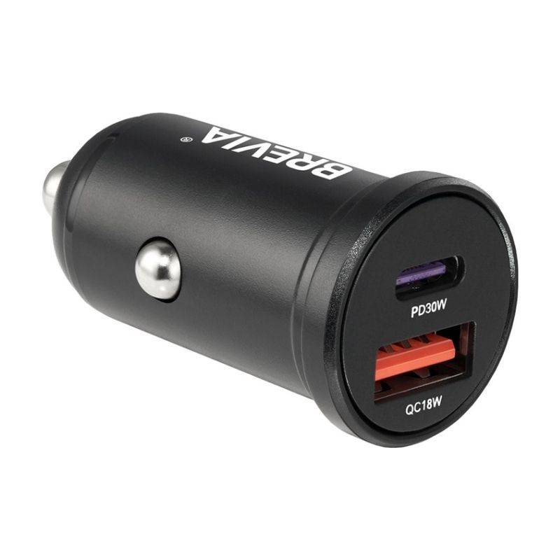 Автомобільний зарядний пристрій Brevia ePower DualCharge 48W 1xUSB-C+1xUSB-A, чорний (46348CAB)