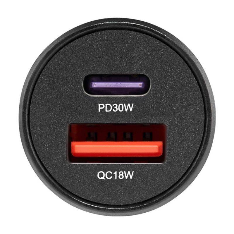 Автомобільний зарядний пристрій Brevia ePower DualCharge 48W 1xUSB-C+1xUSB-A, чорний (46348CAB)